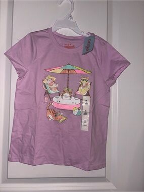 Cat & Jack Lavender Girls' Cat Beach Graphic Tee